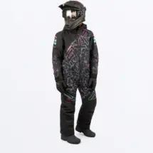 FXR CX Nuorten Ajohaalari, Black Cheetah/Mint-E Pink